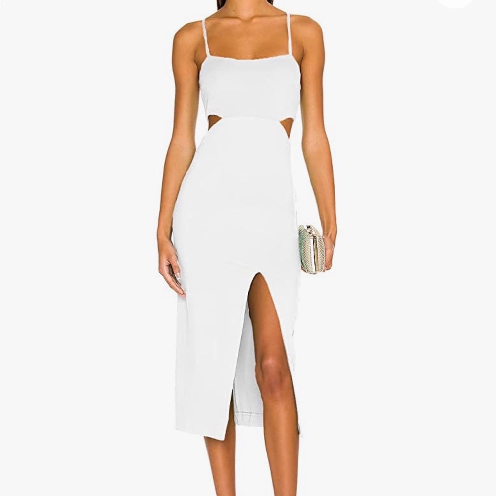 Mid length cut out white dress